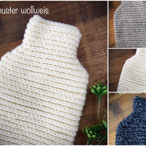 Voluminöse Gestrickter Wärmflaschenüberzug - handgestrickt-; sehr hochwertige Wolle ; und besonders kuschelig + inkl. Wärmflasche auf Wunsch