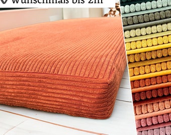 High-quality floor cushions CUSTOM MADE up to 2 meters, cover only or with foam. Cover made of robust furniture wide cord. Daybed cover.
