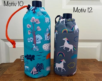 Drinking bottle covers with names (personalized) children's motifs, waterproof padded, many sizes u,brands. Emil; 0.7 liters 0.5 liters 8/9