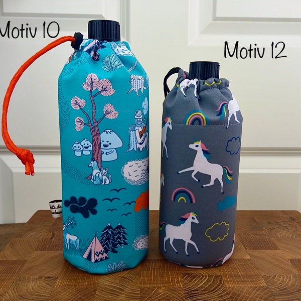 Drinking bottle covers with names (personalized) children's motifs, waterproof padded, many sizes u,brands. Emil; 0.7 liters 0.5 liters 8/9