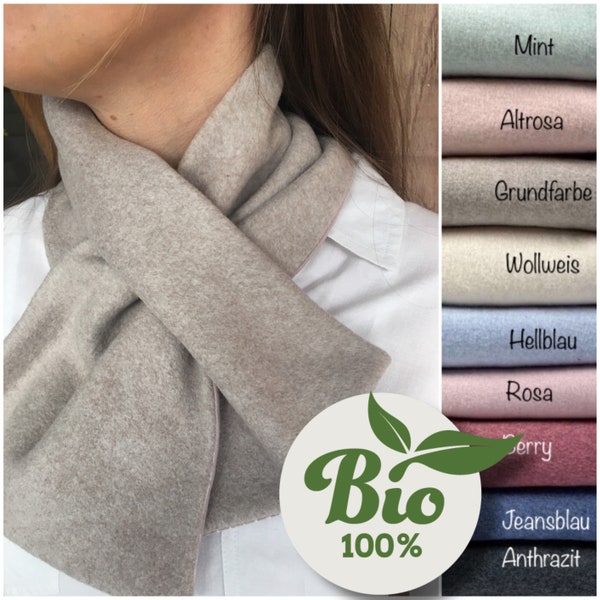 Noble turn - slip-on scarf +BIOSTOFF+, many color combinations, reversible scarf for men and women. Hand-sewn