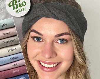 BIO Fleece Stirnband für Damen- verscheidene Größen-Twist Stirn - kuscheliges und warmes Stirnband in vielen Farben . Bio & GOTS Qualität