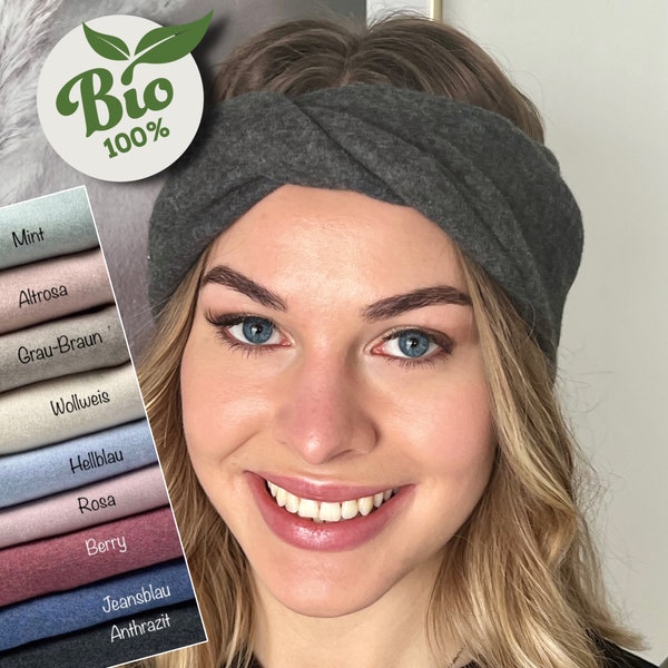 BIO fleece headband for women - different sizes - twist forehead - cozy and warm headband in many colors. Organic & GOTS quality