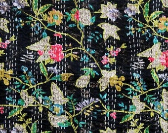 Copriletto indiano, trapunta Kantha fatta a mano, Kantha stampato, copriletto, coperta, copriletto, trapunta Queen Size, regalo per lui, regalo per la mamma, regali