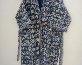 Kimono Kantha in cotone fatto a mano, copricostume da spiaggia