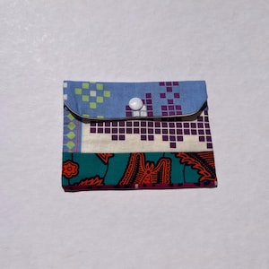 Cartera pequeña/bolso con broche de tela de retazos - Tela de cera africana | Cartera pequeña/bolso con broche de tela de retazos - Tela de cera africana