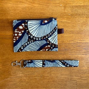 Cartera pequeña + llavero - Tela wax africana | Cartera pequeña + bolso de mano - Tela de cera africana