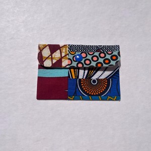 Cartera pequeña/bolso con broche de tela de retazos - Tela de cera africana | Cartera pequeña/bolso con broche de tela de retazos - Tela de cera africana