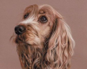 Custom Pastel Pet Portrait | Dog portrait, Animal portrait, Pet Memorial Drawing | 24x30cm