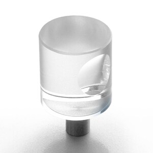 Furniture knob stainless steel glass 20 mm with handle trough - 11365 20 cc