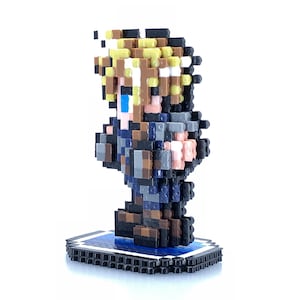 Cloud Figure - Final Fantasy VII Final Fantasy 7 3D Perler Bead Sprite 3D Pixel Art 8bit Figure Video Game Gift