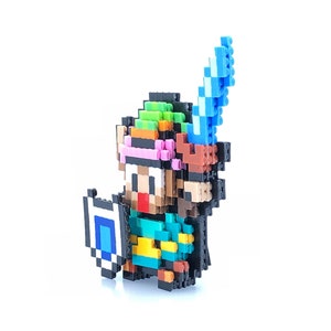 Link Figure 3D Standup - Legend of Zelda Link to the Past Inspired - Pixel Art - Perler Bead - Bead Sprite - SNES - Video Game