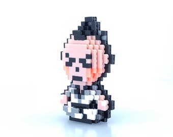 Poo Figure 3D Standup - Earthbound Inspired - Pixel Art - Perler Bead - Bead Sprite - SNES - Video Game