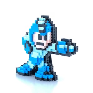 Megaman Perler Bead Figure - 3D Standup - Bead Sprite - Pixel Art - SNES - Video Game