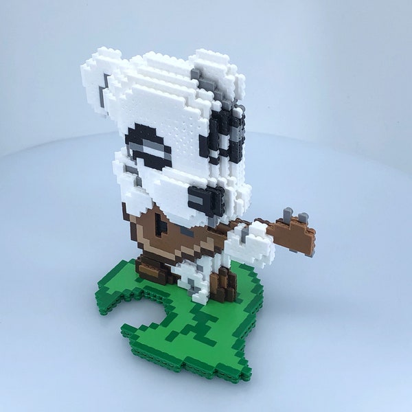 KK Slider 3D Figure with Leaf Base - Animal Crossing Inspired - Pixel Art - Perler Bead - Bead Sprite - Switch - Video Game - Totakeke