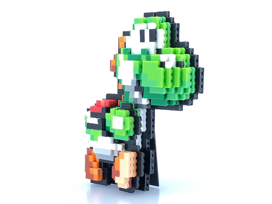 Yoshi Figure 3D Perler Beads Super Mario World Yoshis Etsy Singapore