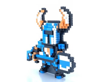 Shovel Knight Inspired Figure 3D Standup - Pixel Art - Perler Bead - Bead Sprite - Indie - Video Game