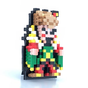 Kefka Figure 3D Standup - Final Fantasy VI 6 Inspired - Pixel Art - Perler Bead - Bead Sprite - SNES - Video Game