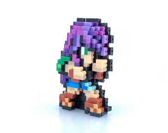 Faris Figure 3D Standup - Final Fantasy V 5 Inspired - Pixel Art - Perler Bead - Bead Sprite - SNES - Video Game - Pirate