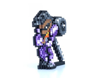 Johnny 3D Standup - Chrono Trigger Inspired - Bead Sprite - Pixel Art - Perler Bead - SNES - Video Game