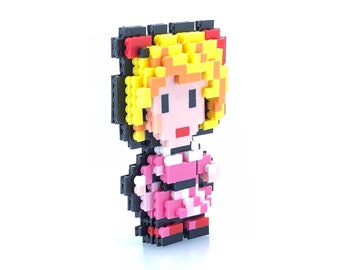 Paula Figure 3D Standup - Earthbound Inspired - Pixel Art - Perler Bead - Bead Sprite - SNES - Video Game