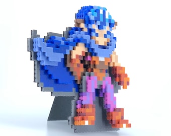Magus Figure 3D Standup - Chrono Trigger Inspired - Bead Sprite - Pixel Art - Perler Bead - SNES - Video Game