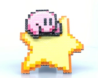Kirby Figure 3D Standup - Kirbys Adventure Inspired - Perler Bead - Bead Sprite - Pixel Art - NES - Video Game