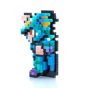 Kain Figure 3D Standup - Final Fantasy IV 4 Inspired - Pixel Art - Perler Bead - Bead Sprite - SNES - Video Game
