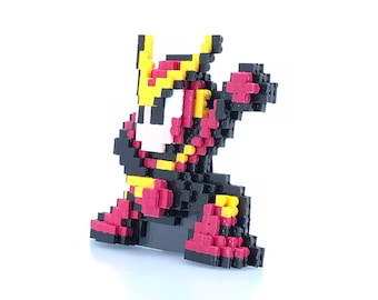 Quickman 3D Perler Bead Figure - Standup - Megaman 2 Inspired - Bead Sprite - Pixel Art - SNES - Video Game - Robot Master