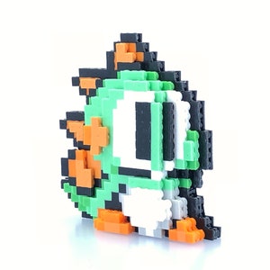 Bub Figure 3D Standup - Bubble Bobble Bust-a-Move Inspired - Perler Bead - Bead Sprite - Pixel Art - NES - Arcade - Video Game
