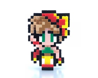 Relm Figure 3D Standup - Final Fantasy VI 6 III Inspired - Pixel Art - Perler Bead - Bead Sprite - SNES - Video Game