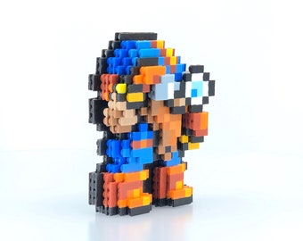 Cid Figure 3D Standup - Final Fantasy IV 4 Inspired - Pixel Art - Perler Bead - Bead Sprite - SNES - Video Game