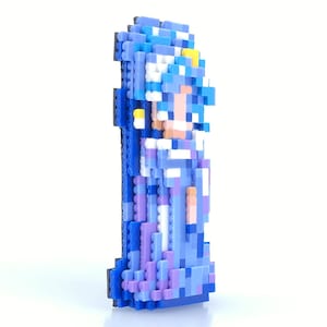 Schala 3D Figure - Chrono Trigger Inspired - Bead Sprite - Pixel Art - Perler Bead - Standup - SNES - Video Game