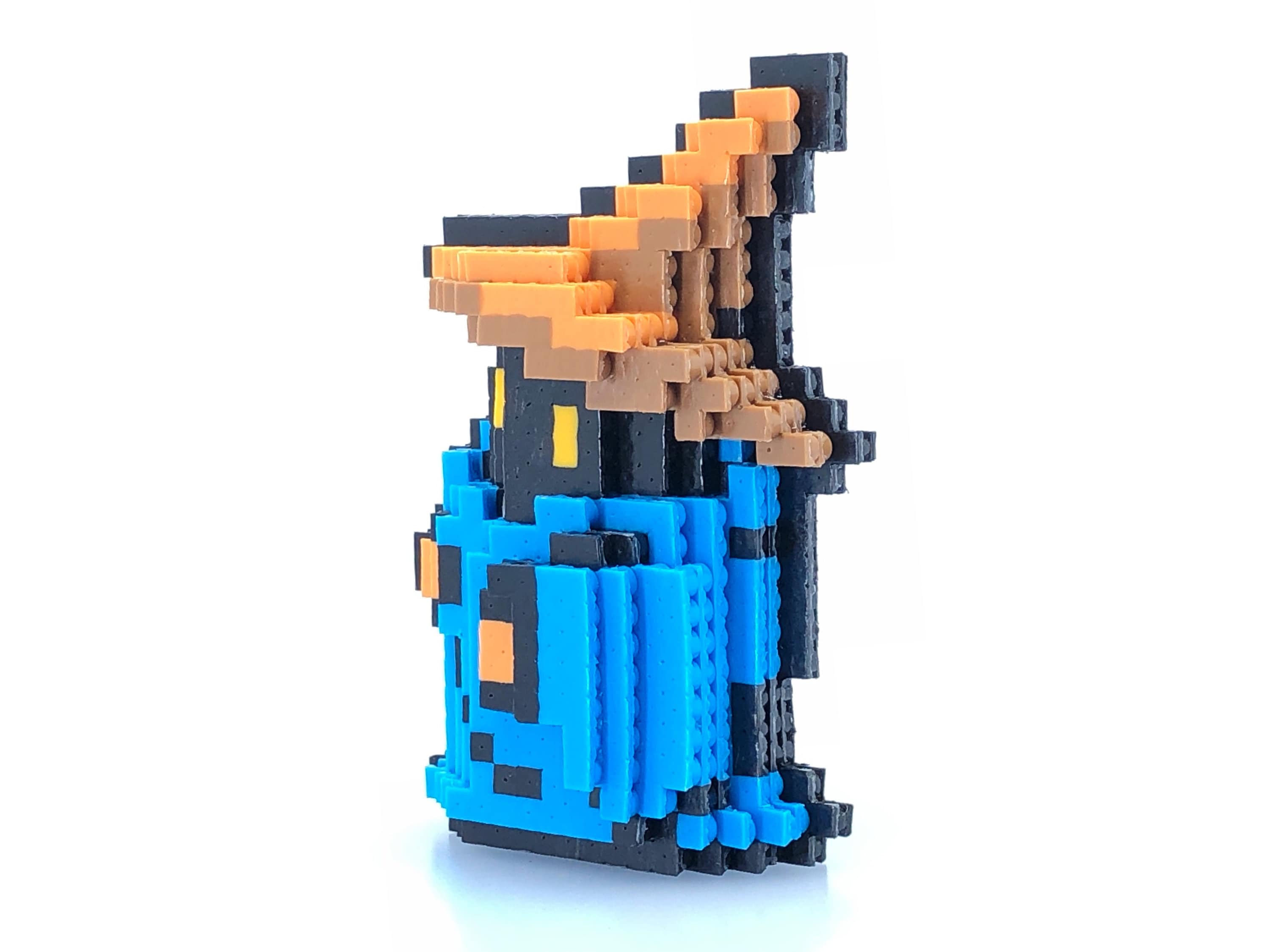 Black Mage Figure 3D Standup - Final Fantasy Inspired - Perler