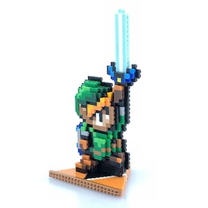 Legend of Zelda Link Figure Legend of Zelda Figure Link to the Past 3D Perler Bead Sprite Pixel Art Legend of Zelda Gift for Video Game Fan