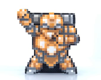 Robo Bead Sprite Figure - 3D Standup - Chrono Trigger Inspired - Perler Bead - Pixel Art - SNES - Video Game