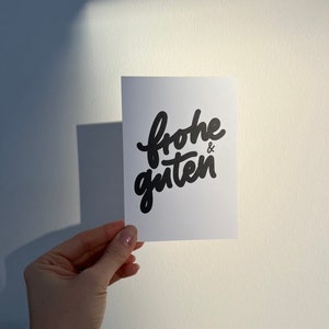 Weihnachts-Postkarte "frohe & guten" - minimalistische Grußkarte zu Weihnachten und das neue Jahr - schlicht, einfach und reduzierter Stil
