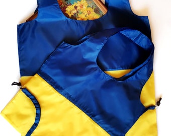 Ukrainian Flag Tote Bag | Reusable Shopping Bag | Blue Yellow Eco Bag | Ukraine Gift | Folding String Bag | Made in Ukraine