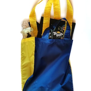 Sac pliable, Sac zéro déchet, Sac à provisions, Sac d’épicerie, Sac à provisions Nylon, Sac fourre-tout jaune bleu, Fabriqué en Ukraine, Boutique Ukraine