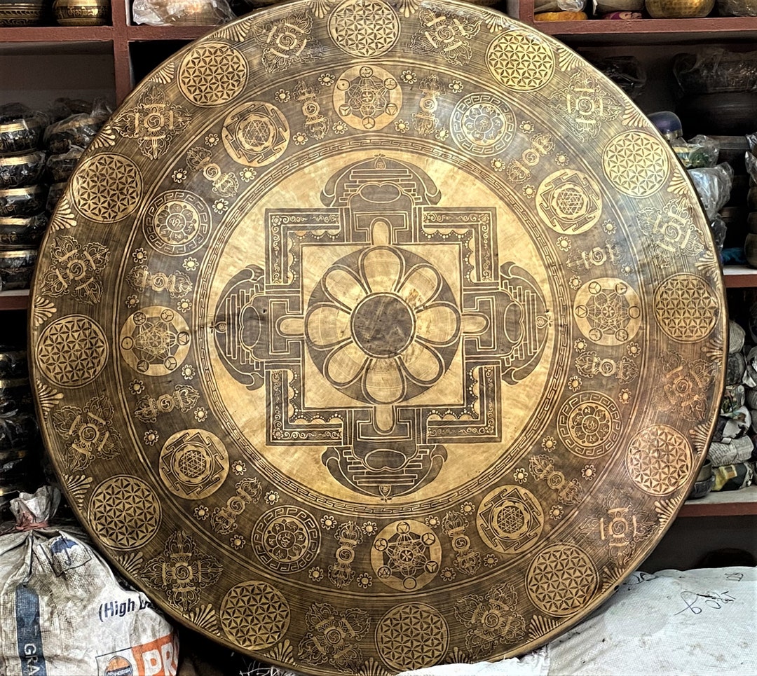 Gorgeous 100 Cm Extra Large Gong Bell, Tibetan Gong Bell Handmade in ...