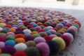 multiple design with size 90 cm to 300 cm multi-colored Round Felt Ball Rug Home Nursery Kids Room Decoration Mat for Home and office product logo