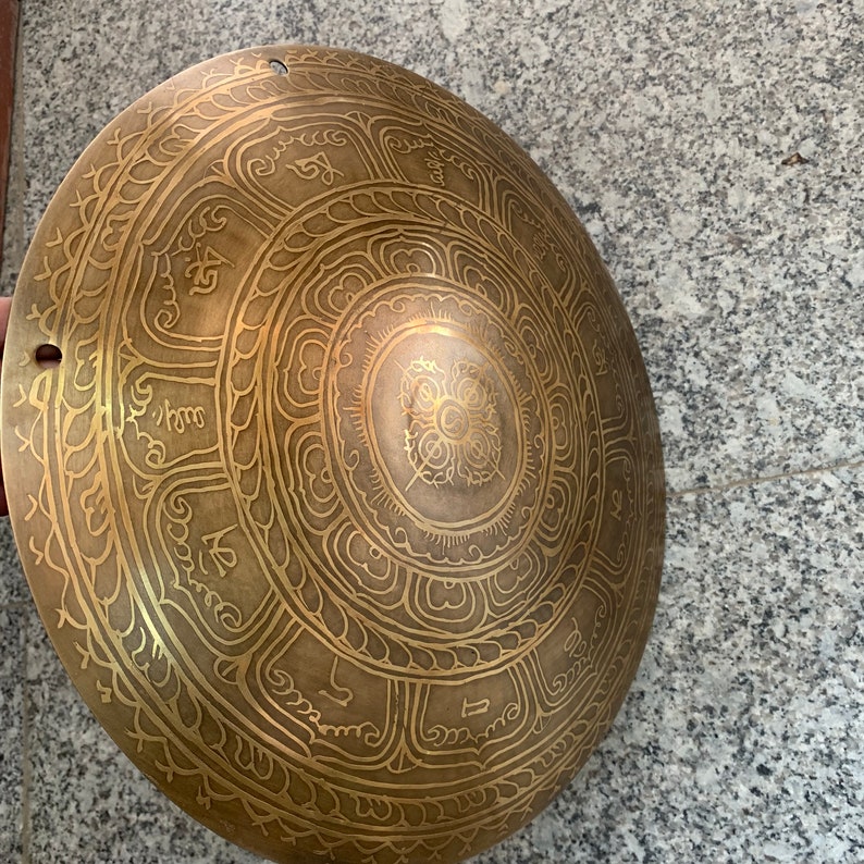 15 inches gong bell handmade in Nepal Tibetan gong Etsy