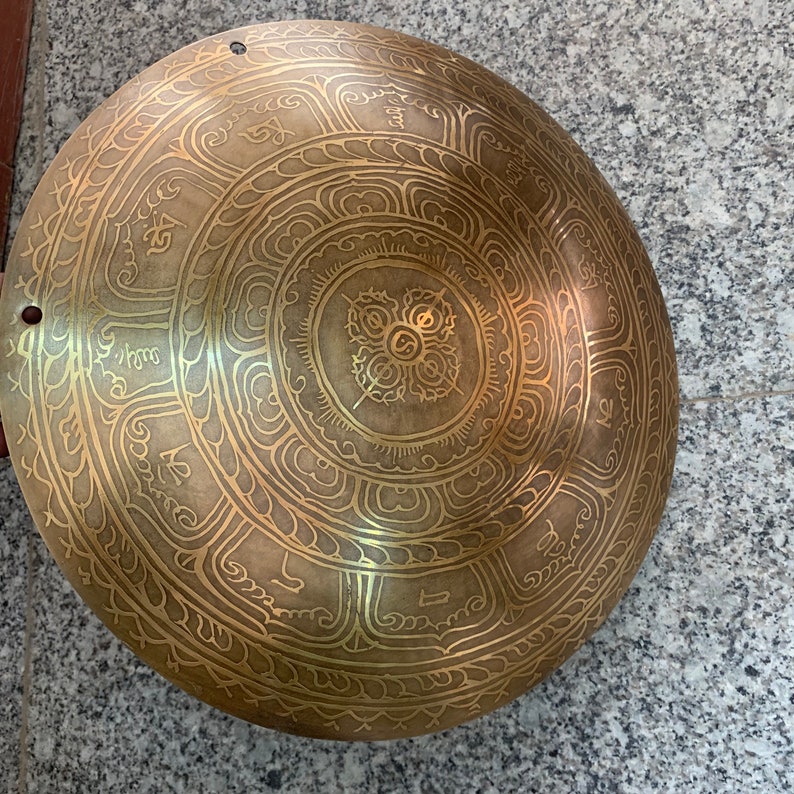 15 inches gong bell handmade in Nepal Tibetan gong Etsy