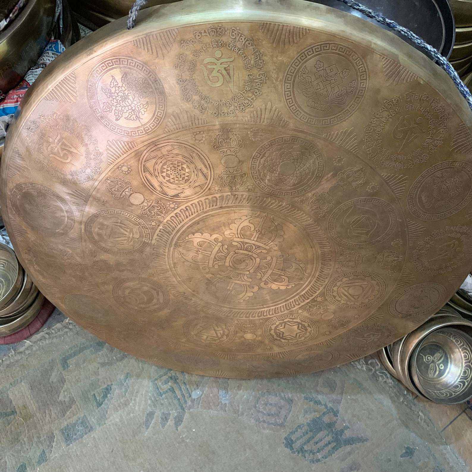 23 Inches Large Gong Bell Handmade Tibetan Gong Bell Comes Etsy