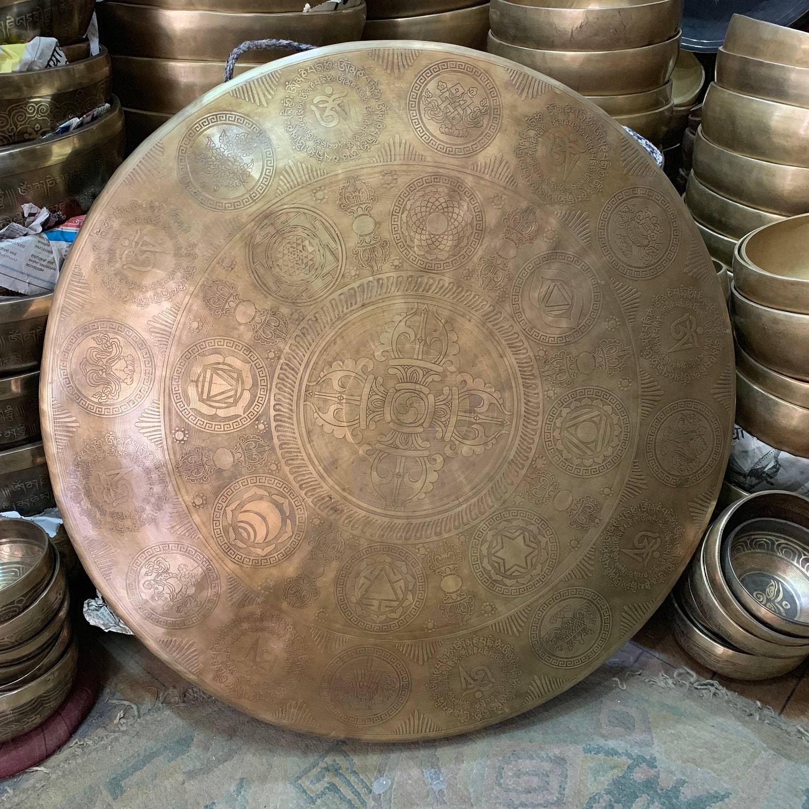 23 Inches Large Gong Bell Handmade Tibetan Gong Bell Comes Etsy