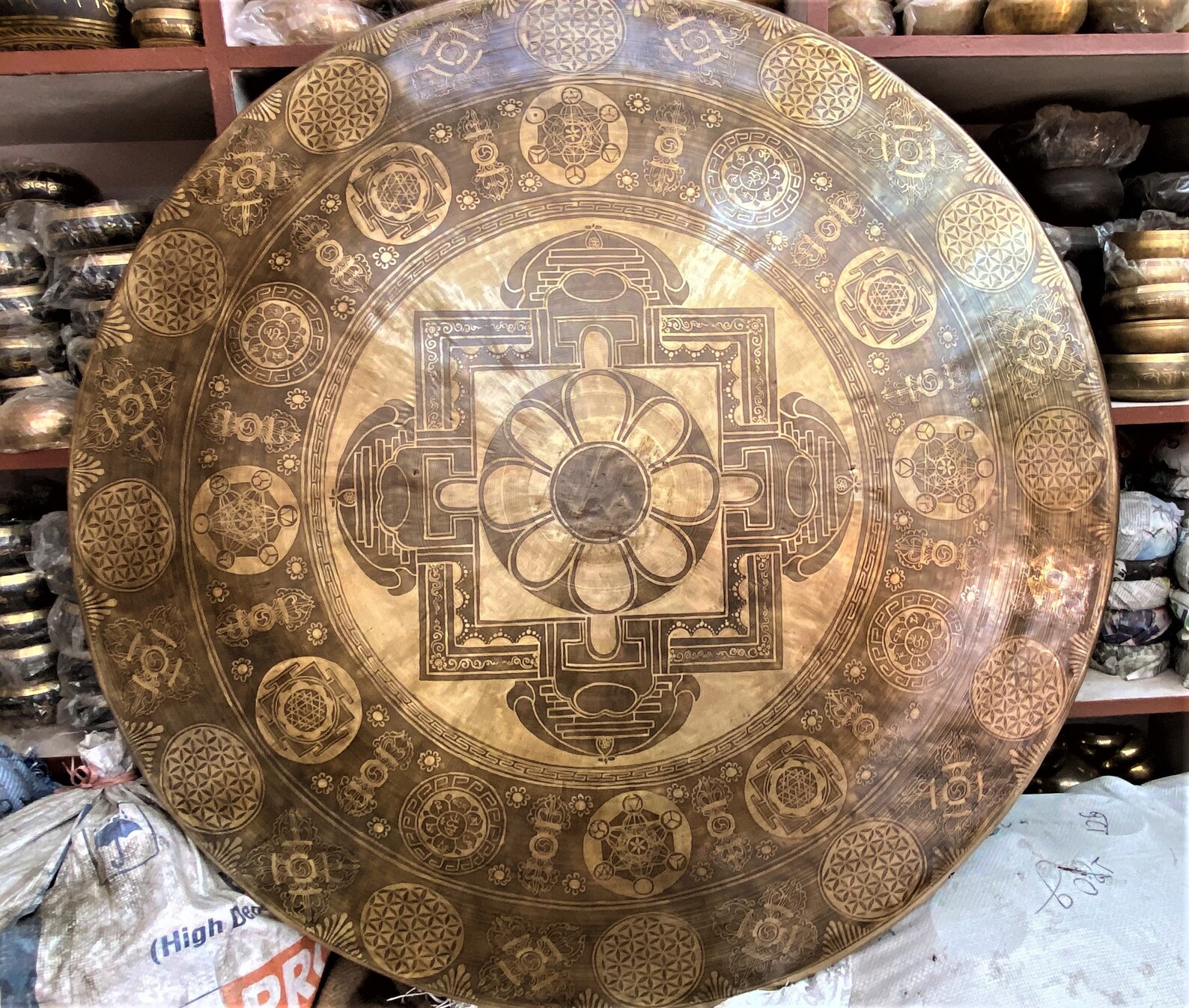 Gorgeous 100 Cm Extra Large Gong Bell, Tibetan Gong Bell Handmade in ...