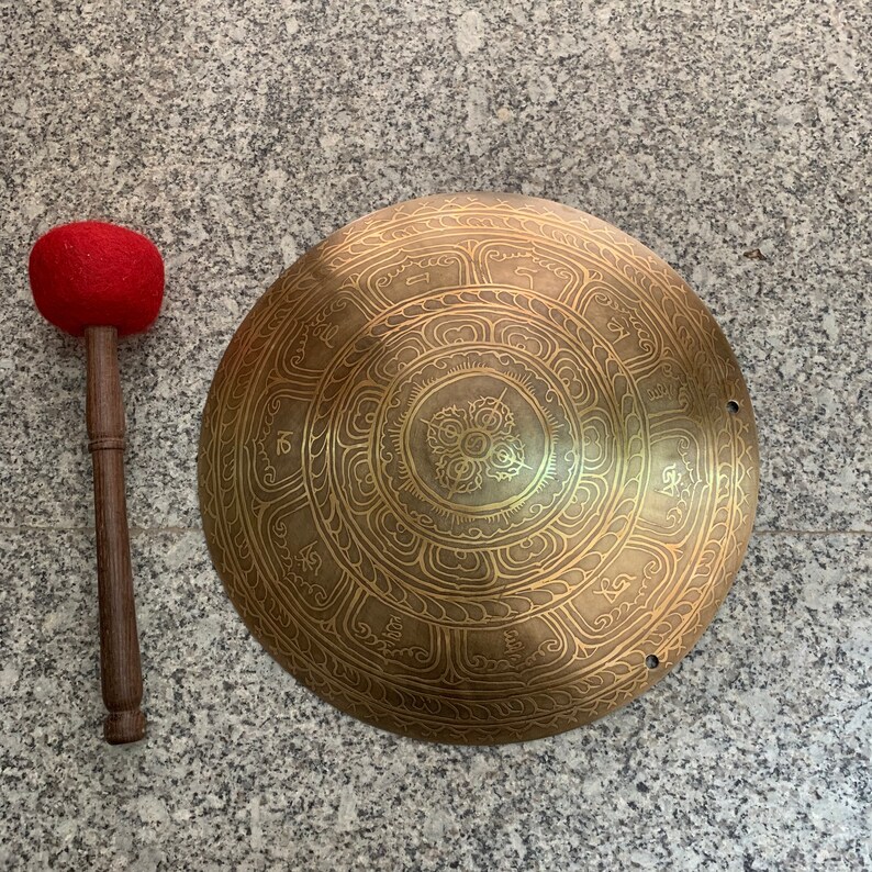 15 inches gong bell handmade in Nepal Tibetan gong Etsy