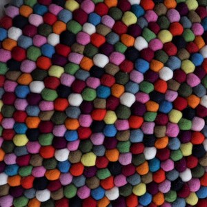 90-300 Cm Multi-colored Wool Felt Ball Rug, 100% Woolen and Handmade ...
