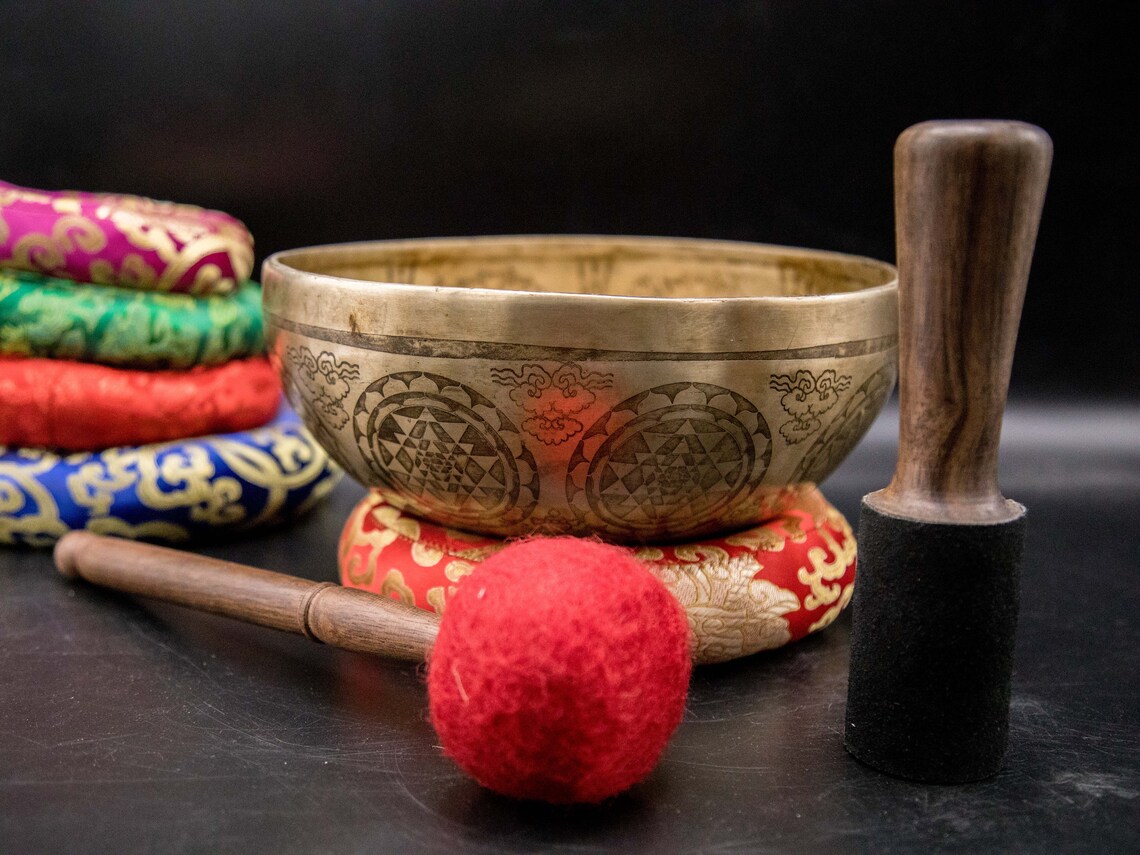 9 Inches Lord Buddha Engraved Singing Bowl Handmade in Nepal Etsy