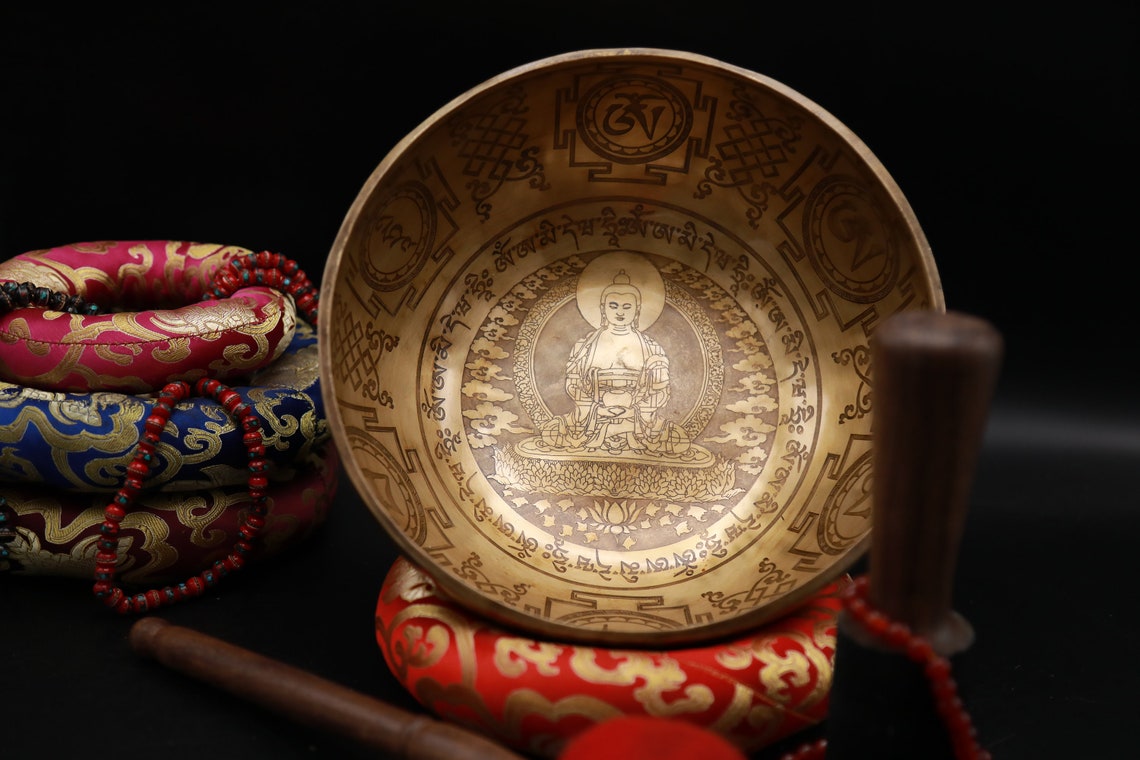 10 Inches Lord Buddha Engraved Singing Bowl Special Handmade Etsy